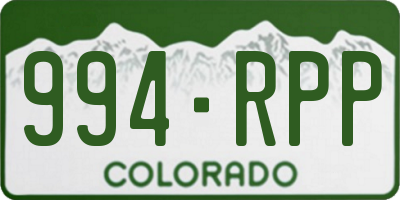 CO license plate 994RPP