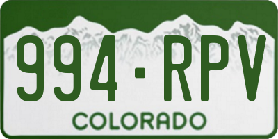 CO license plate 994RPV