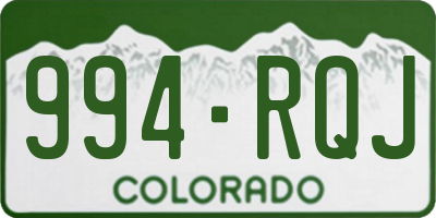 CO license plate 994RQJ