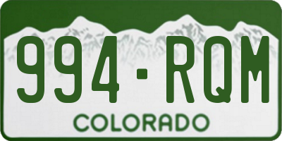CO license plate 994RQM