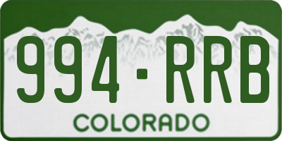 CO license plate 994RRB