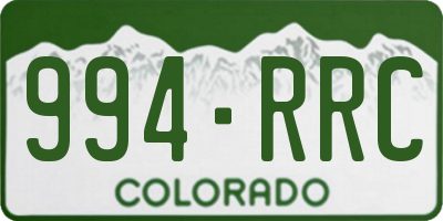 CO license plate 994RRC