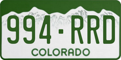 CO license plate 994RRD