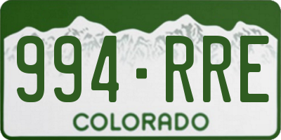 CO license plate 994RRE