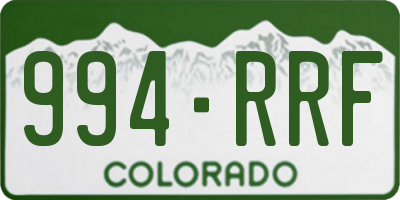 CO license plate 994RRF