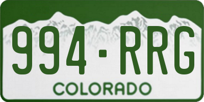 CO license plate 994RRG