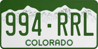 CO license plate 994RRL