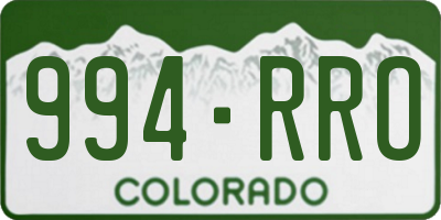 CO license plate 994RRO