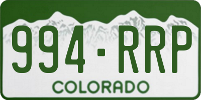 CO license plate 994RRP