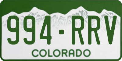 CO license plate 994RRV
