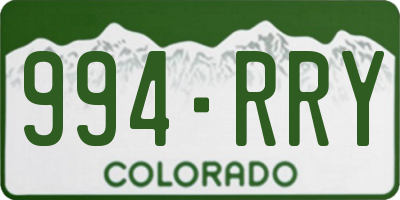 CO license plate 994RRY