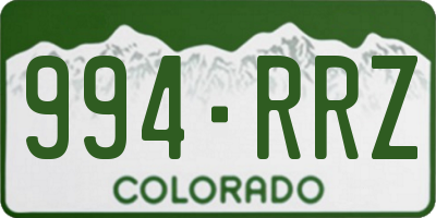 CO license plate 994RRZ