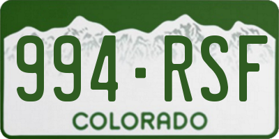 CO license plate 994RSF