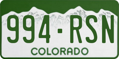 CO license plate 994RSN