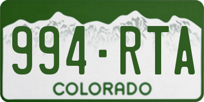 CO license plate 994RTA
