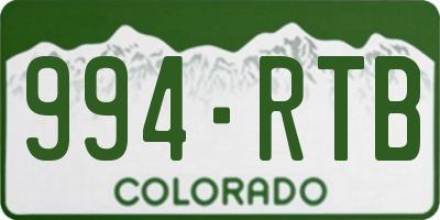 CO license plate 994RTB