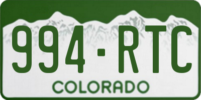 CO license plate 994RTC