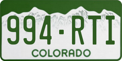 CO license plate 994RTI