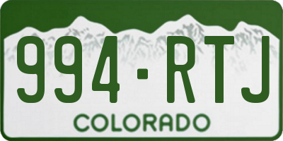 CO license plate 994RTJ