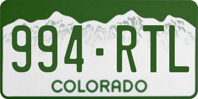 CO license plate 994RTL