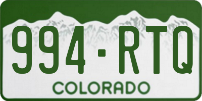 CO license plate 994RTQ