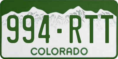 CO license plate 994RTT