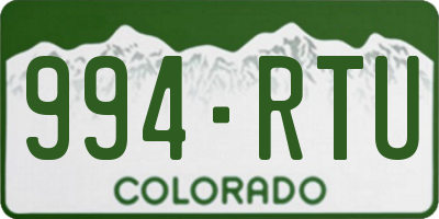 CO license plate 994RTU
