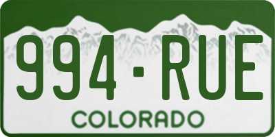 CO license plate 994RUE