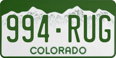 CO license plate 994RUG