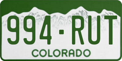 CO license plate 994RUT
