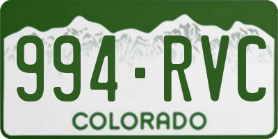 CO license plate 994RVC