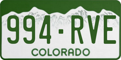 CO license plate 994RVE