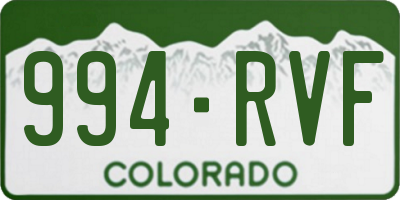 CO license plate 994RVF