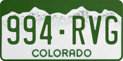 CO license plate 994RVG