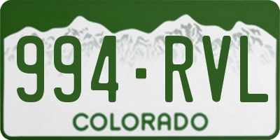 CO license plate 994RVL