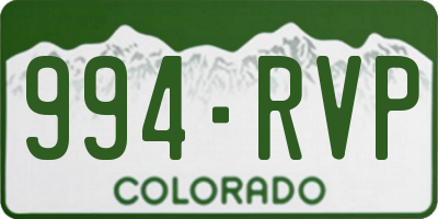 CO license plate 994RVP