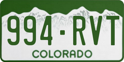 CO license plate 994RVT