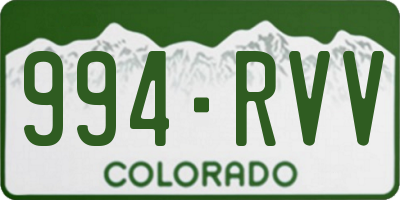 CO license plate 994RVV