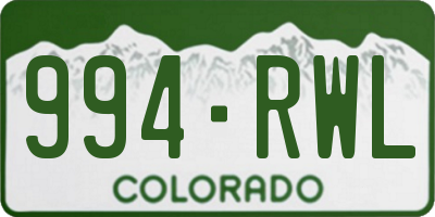 CO license plate 994RWL
