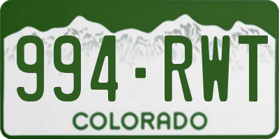 CO license plate 994RWT