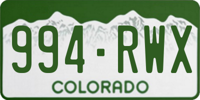 CO license plate 994RWX