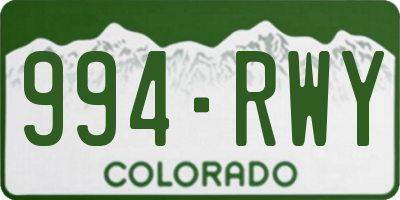 CO license plate 994RWY