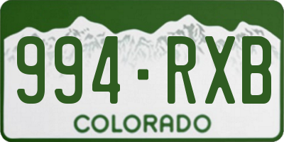 CO license plate 994RXB