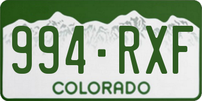 CO license plate 994RXF