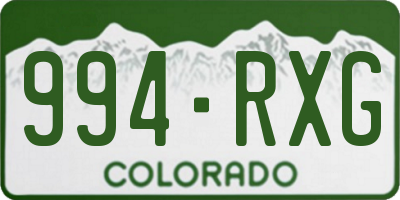 CO license plate 994RXG