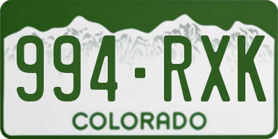 CO license plate 994RXK