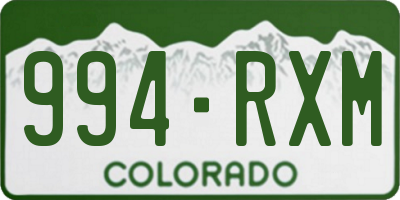 CO license plate 994RXM