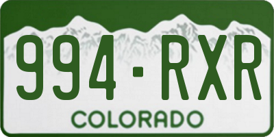 CO license plate 994RXR