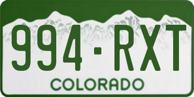 CO license plate 994RXT