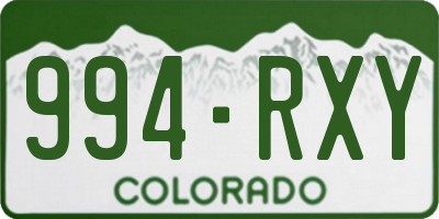 CO license plate 994RXY